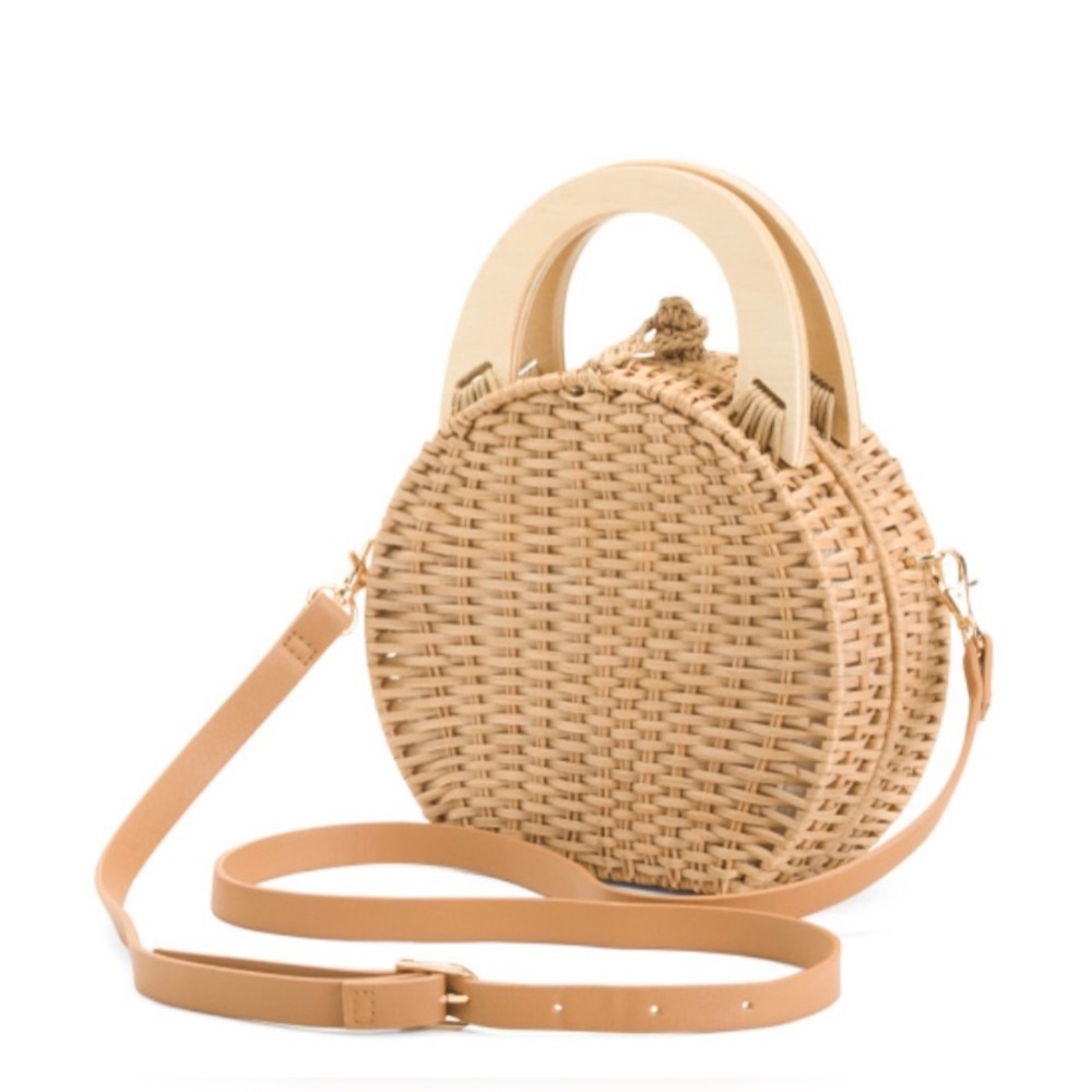 Imoshion Canteen Basket Bag With Wood Top Handles - Picture 3 of 5